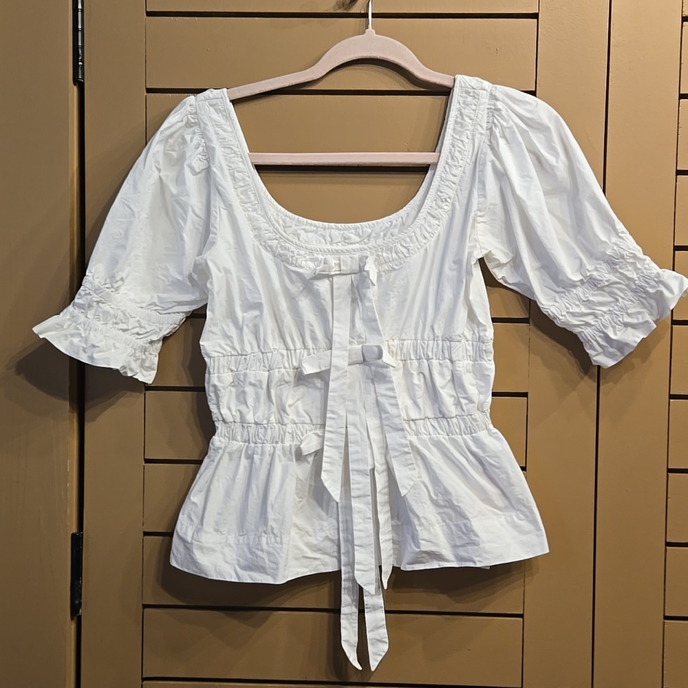 Damson Madder Bianca Ruffle Bow Blouse EU Size 8/ US Size 4 - Picture 5 of 11